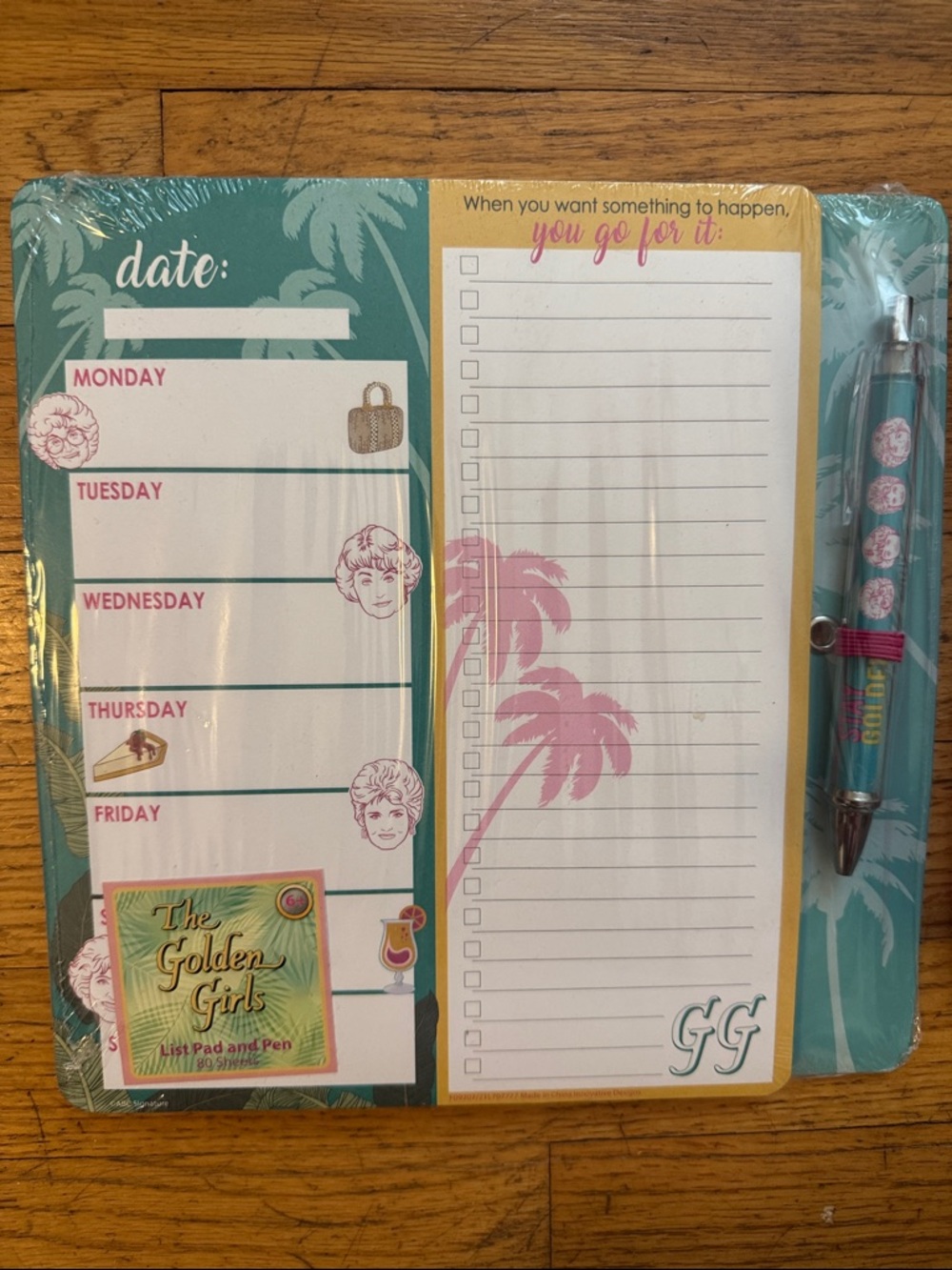NWT! Golden Girls Pink Notebook & Tropical Notepad Set - Picture 2 of 6